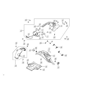 Rücklicht - Motorhaube Kymco New Dink 4-Takt deep ocean blue