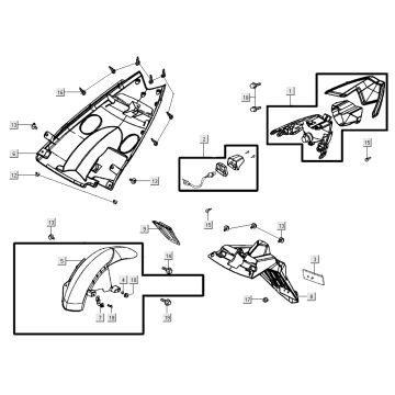 Rücklicht+Haube Kymco Super 8 Street 4-Takt blau