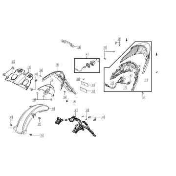 Rücklicht AGILITY 16+ 4T 125 Matt Metallic Hellblau