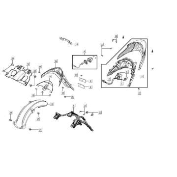 Rücklicht AGILITY 16+ 4T 125 Matt Metallic Silber