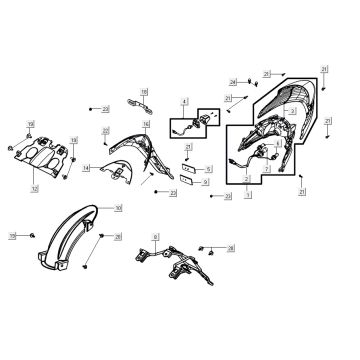 Rücklicht AGILITY 16+ 4T 200i Matt Metallic Hellblau