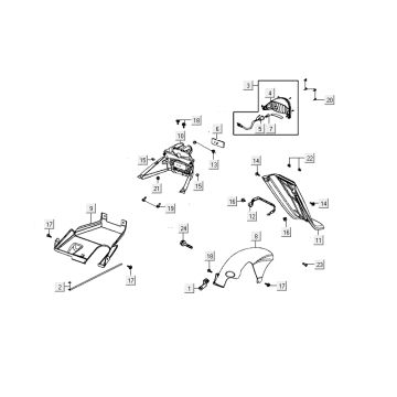 Rücklicht Kymco Delivery 4-Takt weiß