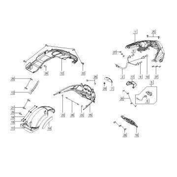 Rücklicht Kymco Downtown 300i weiß
