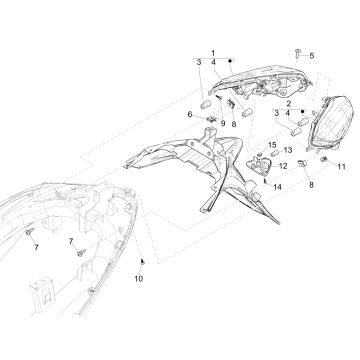 Rücklicht Piaggio Medley 125 4T IE ABS E4 2016-2019 (EMEA)