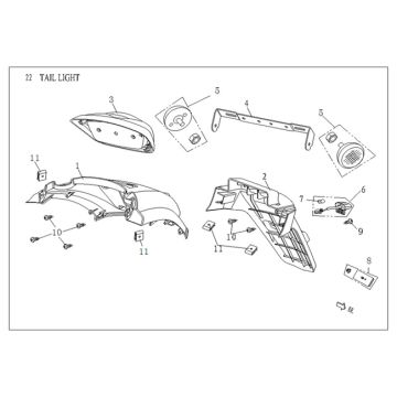Rücklicht/Kotflügel dunkelblau Agm Vx50 plus