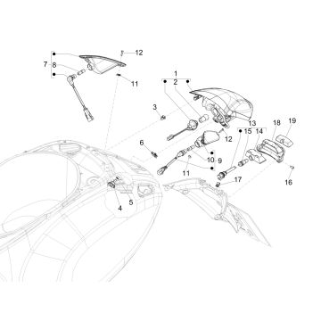 Rücklicht - Blinker Vespa Sprint 125 4T 3V IE ABS E5 2021 (EMEA)