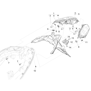 Piaggio Medley 125 ABS E5 2021-2022 Rückleuchten (EMEA)