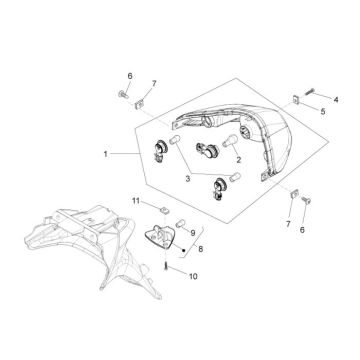 Rücklicht Piaggio New Fly 4-Takt 4-Ventil