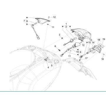 Rücklicht-Blinker Vespa Sprint 125 4T 3V IE ABS
