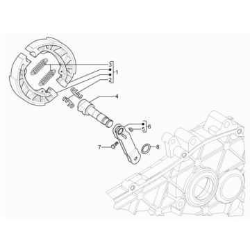 Hinterradbremse - Piaggio Typhoon 50 2-Takt Euro 3 2011 Bremsbacken