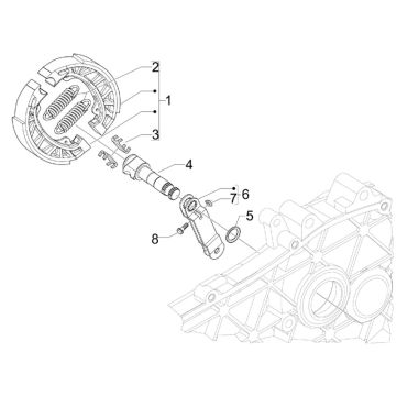 Hinterradbremse - Bremsbacken Vespa S 50 4T 2V AC 25km/h