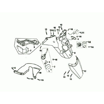 HINTEN COFFLÜGEL - SCHMUTZFÄNGER Sym Orbit II Euro 4 Mattgrau
