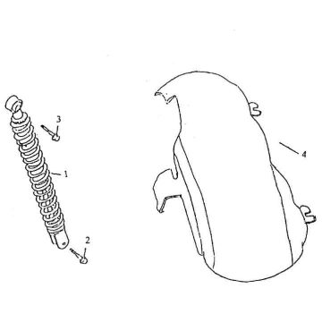 Stoßdämpfer hinten Turbo RG50 weiß