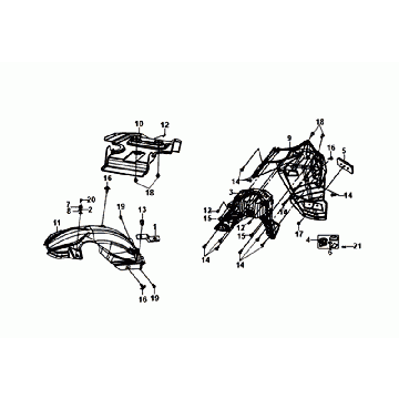 COTFLÜGEL HINTEN - SCHMUTZFÄNGER Sym Orbit III Schwarz