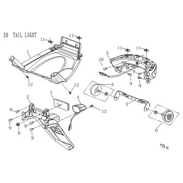 Rücklicht/Kotflügel Agm Qube