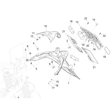 Piaggio Medley 125 4T IE ABS E4 2016-2019 hinterer Kotflügel (EMEA)