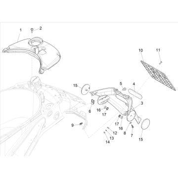 Vespa Sprint 125 4T 3V IE ABS E5 2021 hinterer Kotflügel (EMEA)