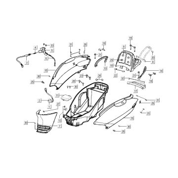 Heckverkleidungen Kymco Grand Dink 2-Takt Anthrazit