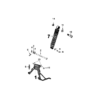 Heckteleskop Standard Peugeot Speedfight 4 4-Takt Blau/Schwarz