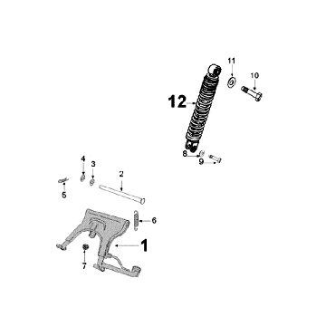 Teleskop hinten Peugeot Kisbee braun