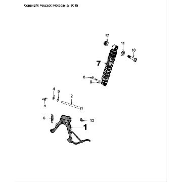 Teleskopständer hinten Peugeot Speedfight 4 LC schwarz