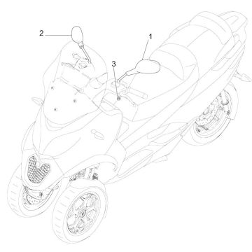 Rückspiegel/en Piaggio MP3 300 ie E4 LT BUSINESS - SPORT NOABS-ABS 2016 - 2018 (EMEA)