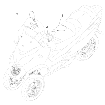 Rückspiegel/en Piaggio MP3 350 Maxi Sport E4 ABS 2018-2020 (EMEA)