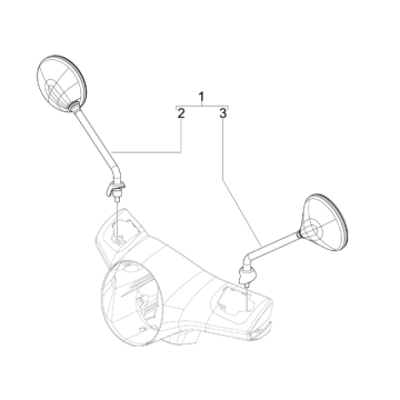 Rückspiegel Vespa GTS 300 dh 2008-2016 (mit und ohne ABS)