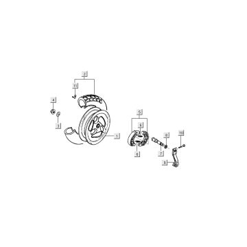 Hinterrad - Bremsbacken Kymco Dink 50 2T LC Silber