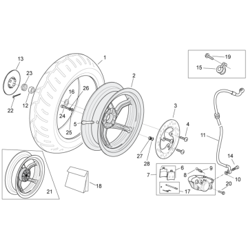 Hinterrad - Bremsscheibe Aprilia SR 50 H2O ie+Vergaser 2004-2009 blau