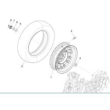 Hinterrad Vespa Sprint 125 4T 3V IE ABS