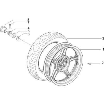 Hinterrad Piaggio Zip 2000 50 2T AC