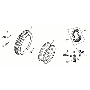 Hinterrad Sym Allo GT (WH006 S882U) weiß/silber