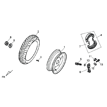 Hinterrad Sym Allo (WH871) champagner