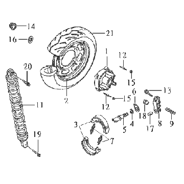 Hinterrad Sym DD50 blau