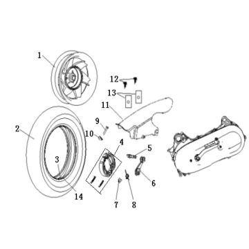Hinterrad Generic Cracker rot 2009 2-Takt