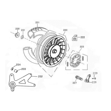 Hinterrad Iva Lux 125cc Silber