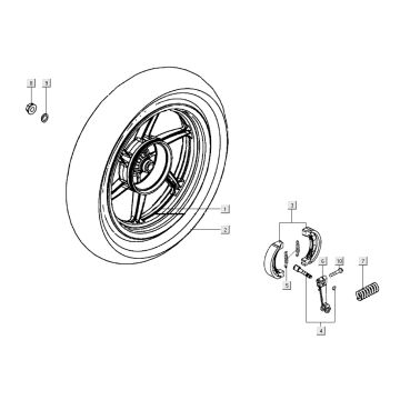 Hinterrad Kymco Super 8 Street 4-Takt blau