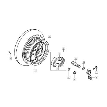Hinterrad Kymco Vitality 2t ac blau