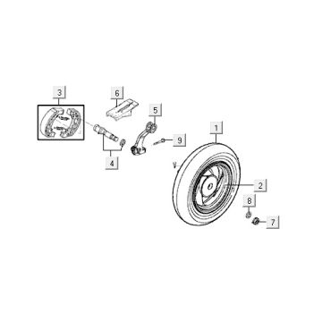 Hinterrad Kymco VP50 4t ac diamantweiß