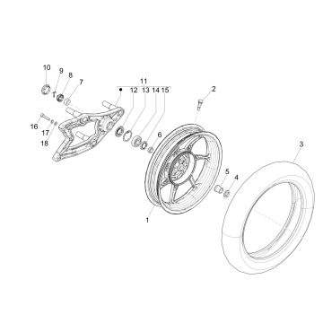 Liberty 125 IGET 4T 3V IE E4 ABS Hinterrad 2015-2019 (EMEA)