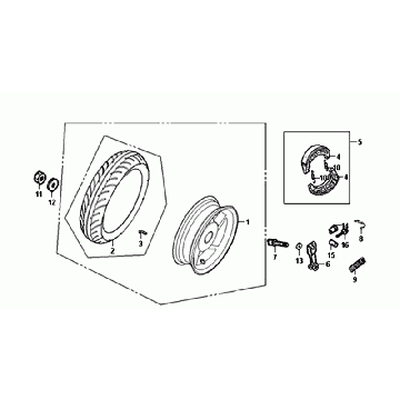 HINTERRAD Sym Orbit II Euro 4 Mattgrau