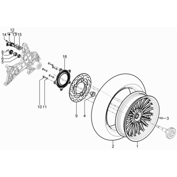 Hinterrad - Bremsscheibe Piaggio Beverly 350 Sport Touring Euro 3 2013-2014