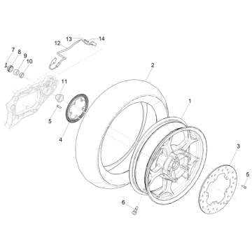 Piaggio MP3 350 Maxi Sport E4 ABS 2018-2020 Hinterrad (EMEA)