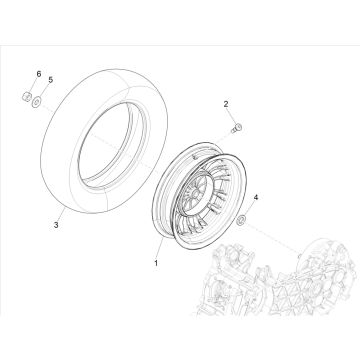 Vespa Sprint 125 4T 3V IE ABS E5 2021 Hinterrad (EMEA)