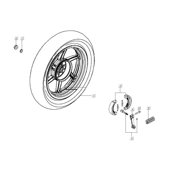 Hinterrad Kymco Super8 Street 50i E4 Matt Schwarz