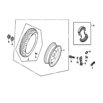 Achterwiel Sym Crox 50 E4