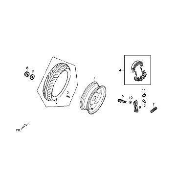 Hinterrad Sym Fiddle III Mattschwarz