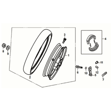 Sym Jet 14 125I E4 Hinterrad