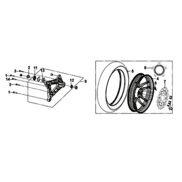 Sym Symphony ST 200I Hinterrad